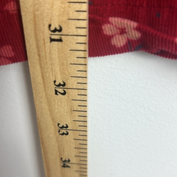 L.L. Bean Girl's Medium Red Ditsy Floral Corduroy A-Line Dress 100% Cotton - Picture 13 of 13